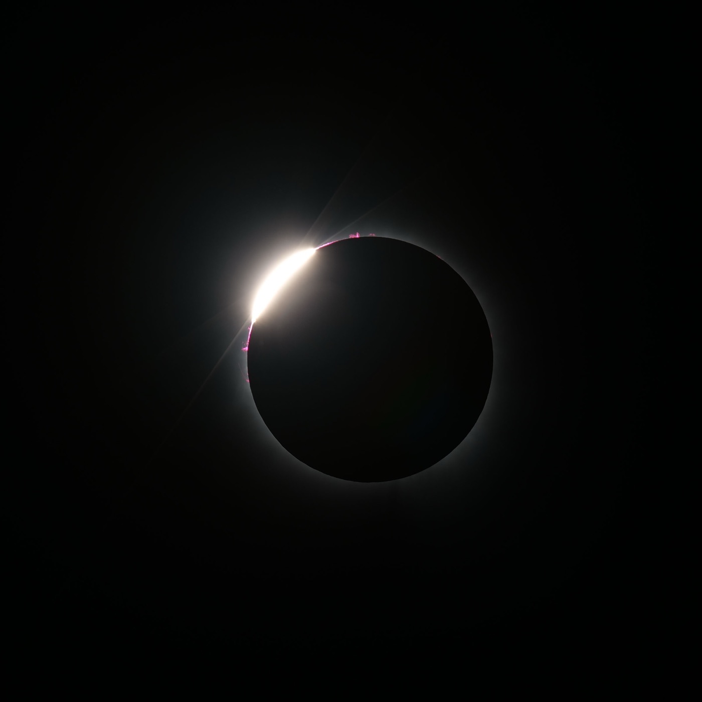 Diamond ring effect during the 2024 total solar eclipse